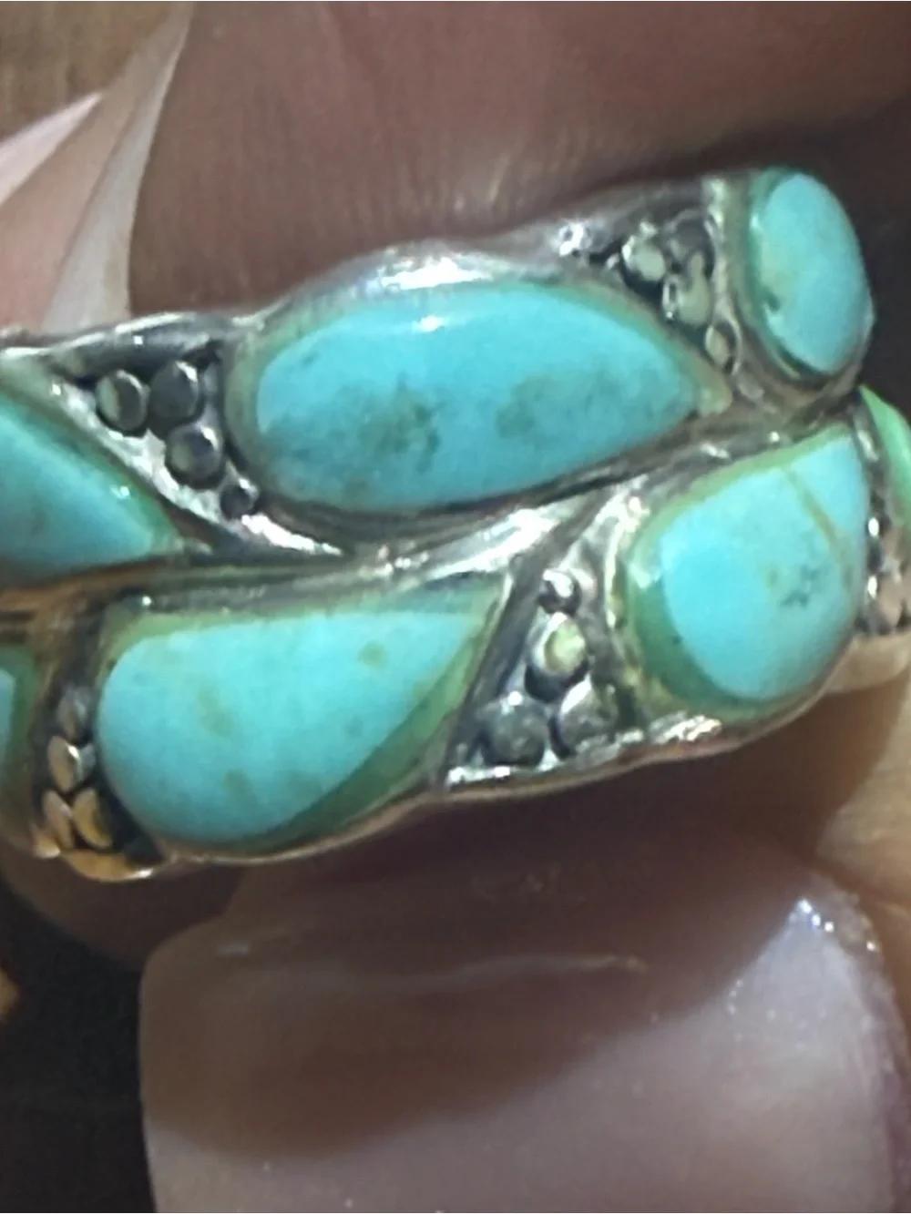 Turquoise Inlay Sterling Silver Women's Ring - Chapel Zenray Turquoise size 5.75